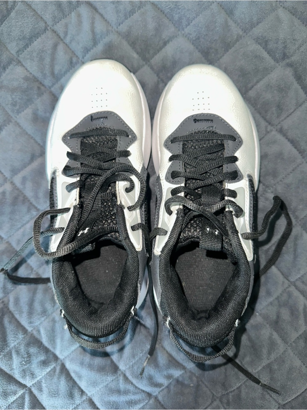 Under Armour Black and White Kids Sneakers